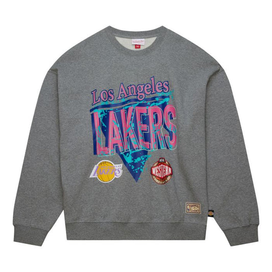 NBA 90s Reflective Heather Crewneck Sweatshirt Los Angeles Lakers