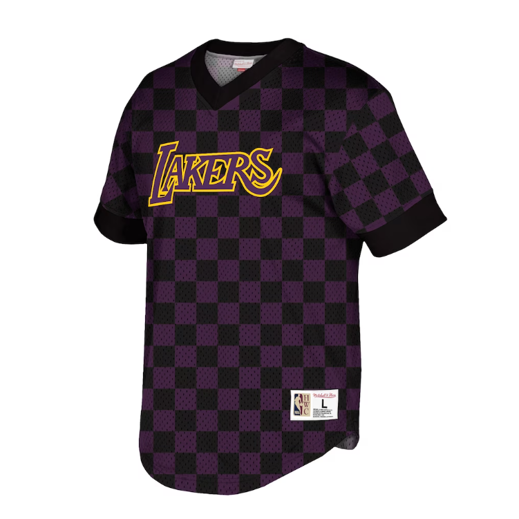 NBA Wordmark Mesh V-Neck Pullover Shooting Shirt Los Angeles Lakers