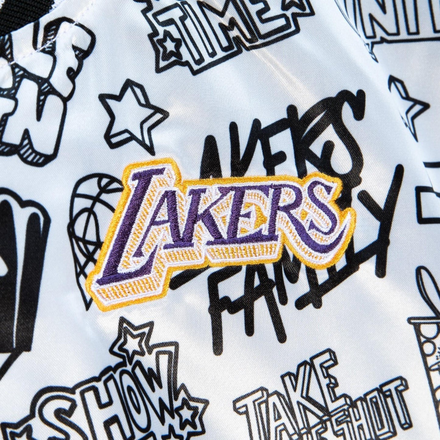 NBA Women's Doodle Satin Jacket Los Angeles Lakers