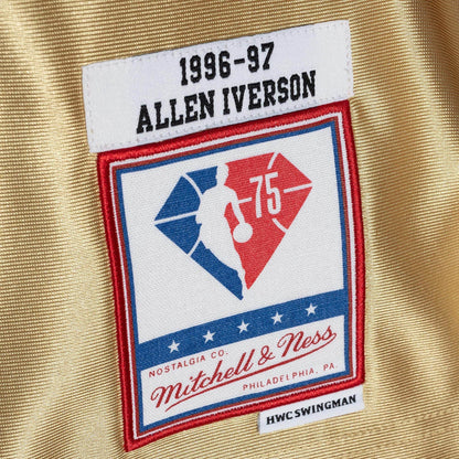 NBA 75th Anniversary Gold Swingman Jersey Philadelphia 76ers 1996-97 Allen Iverson